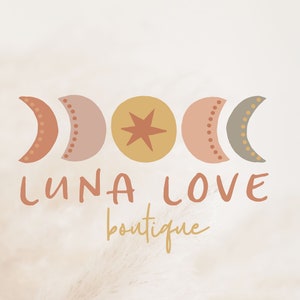Logo Design Custom, Boho Logo Design, Premade Logo Design, Moon Logo Design, Business Logo, Boutique Logo, Full Business Branding