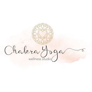 Logo Design, Wellness Business Logo, Website Logo, Mandala Logo, Yoga Logo, Watercolor Logo, Wellbeing Logo, Blush Logo, Watermark Logo
