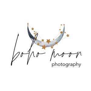 Moon Logo Design, Premade Logo Design, Photography Logo, Watermark Logo, Boho Logo, Celestial Logo, Healer Logo, Boutique Business Logo