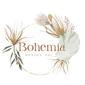 Boho Logo Design, Wildflower Logo, Floral Logo Design, Boutique Business Logo, Full Branding Package, Photography Logo, Wellness Logo