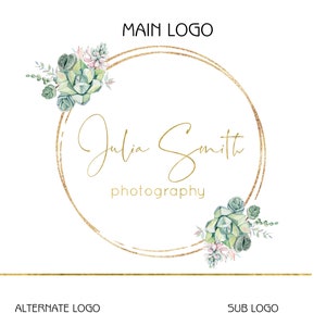 Logo succulento, Logo Logo, Logo fotografia e Filigrana, Logo Personalizzato, Logo Cactus, Logo Botanico, Logo floreale, Logo Boutique Business
