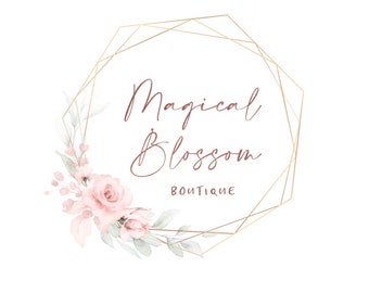 Floral Premade Logo Design, Boutique Business Branding