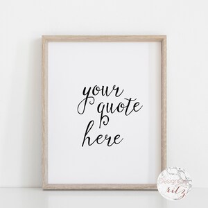 Custom quote print, printable custom sign, personalized word print, custom word art print, bible verse print, wedding vows print