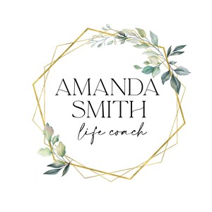 Green Leaf Logo Design, Premade Logo Design, Floral Logo, Photography Logo, Watermark Logo, Business Boutique Logo, Life Coach Wellness Logo