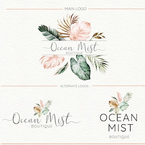 Feminines Boutique-Logo | Vorgefertigtes Aquarell Logo Design | Elegantes Boho Branding Kit für kleine Unternehmen