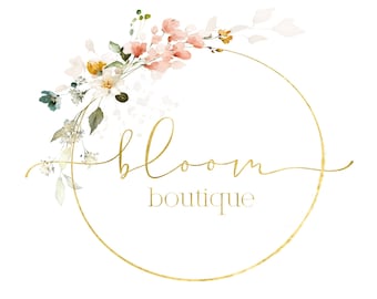 Floral Boutique Logo Design, Premade Business Branding Kit