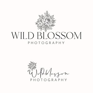 ロゴデザイン、花のロゴデザイン、写真ロゴと透かし、花屋ロゴ、ブティックロゴ、ビジネスロゴ、モダンボヘミアンロゴブランディングキット