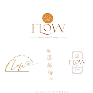 Wellness Logo Design, Lotus Logo, Yoga Logo, Boho Logo Design, Custom Logo, Meditation Logo, Boho Branding Package, Holistic Business Logo