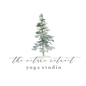 Design logo natura, Spa Yoga Wellness Logo, Design del logo prefatto, Logo del sito web, Logo aziendale, logo acquerello, logo dell'albero, logo floreale personalizzato