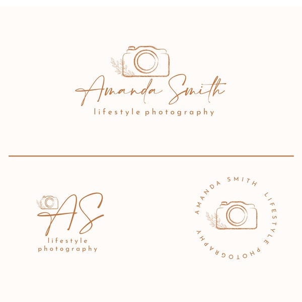 Fotografie Logo Design Branding, Kamera Logo, Modernes Boho Logo für Fotografen Influencer Traveler, Business Website Logo