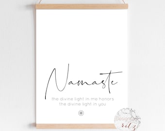 Namaste Definition Print | Zen Yoga Studio Wall Art (Digital Download)