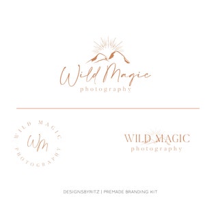 Photography Logo and Watermark, Premade Logo Design, Mountain Logo, Sun Burst Logo, Custom Logo, Logo Branding Kit, Nature Logo