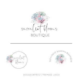 Design del logo premade, logo aziendale, logo di testo semplice, logo filigrana, logo moderno, logo succulento, logo cactus, logo botanico, logo floreale