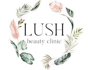 Tropical Floral Logo Design, Boutique Business Branding (Premade)