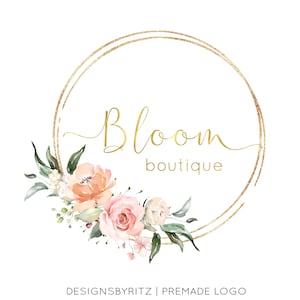 Logo préfabriqué, Logo floral, Logo Design Branding, Logo photographie, Logo personnalisé, Logo boutique, Logo rose, Logo d’entreprise, Logo Boho