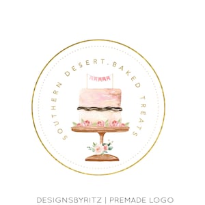 Bakery Logo Design, Cake Logo, Business Logo, Cooking Logo, Premade Logo Design Custom, Circle Logo, Elegant Logo, Cafe Logo, Luxury Logo
