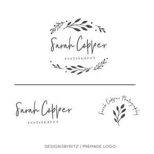 Premade logo design, Photography Logo and Watermark, Small Business Logo, Boutique Logo, Premade Branding Kit, Monochrome Logo, Boho Logo