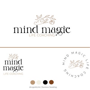 Premade Logo Design, Floral Logo Design, Boutique Logo, Business Logo, Hand Drawn Logo, Life Coach Logo, Wellness, Full Business Branding