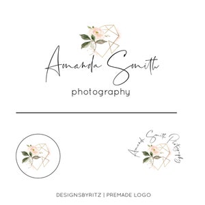 Vorgefertigtes Logo-Design, Florales Logo-Design, Boutique-Logo, elegantes Logo, Fotografie-Logo und Wasserzeichen, handgeschriebenes Logo, weibliches Logo