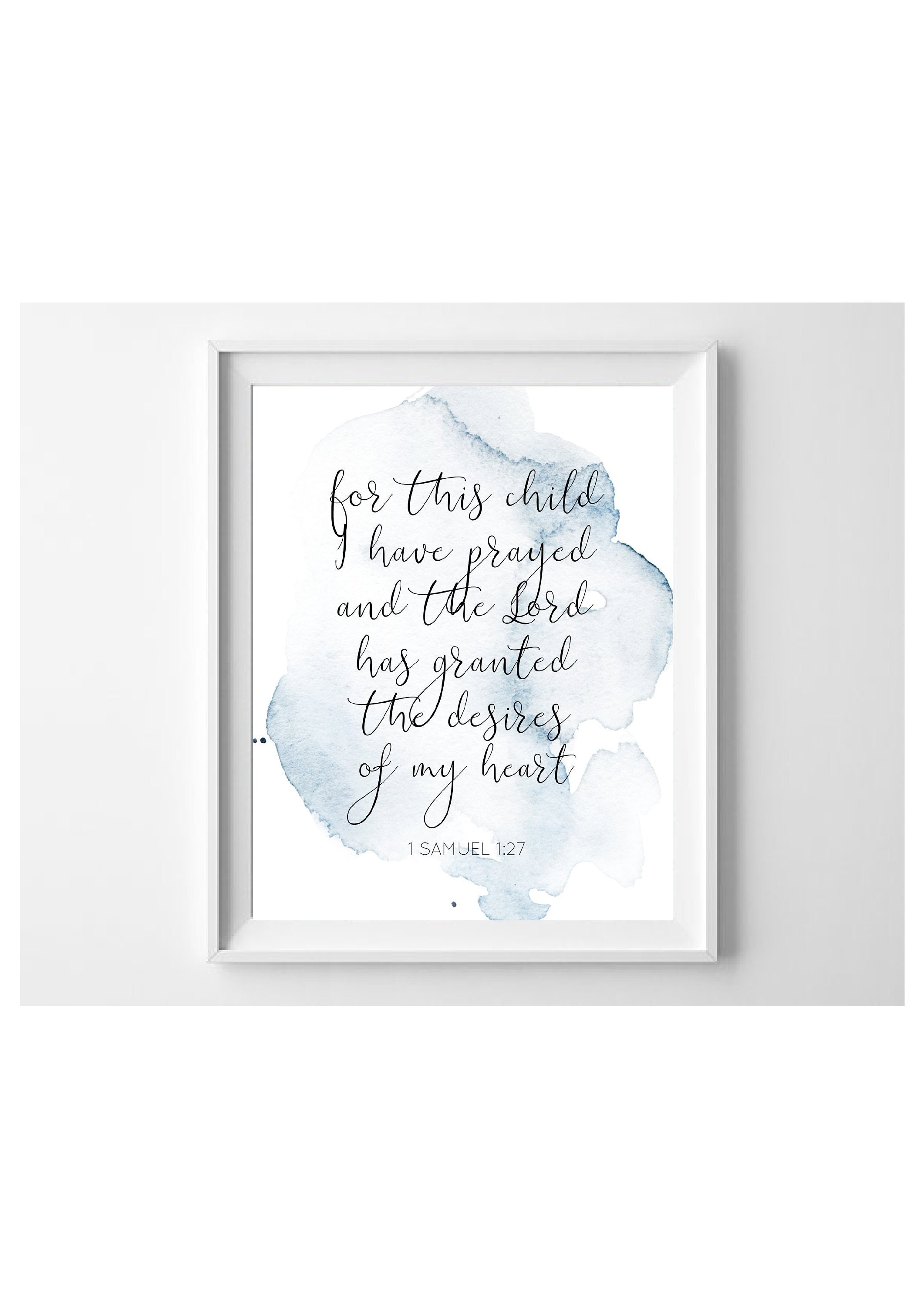 Boy Nursery Bible Verse Art Print for This Child I Have Etsy