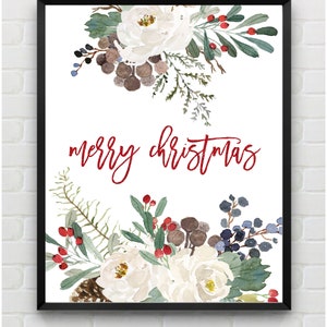 Christmas Printable, Christmas Art Print, Christmas sign, merry christmas wall art, Holiday Printable download, Christmas Gift Ideas