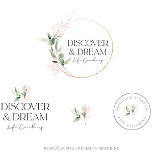 Floral Logo Design, Therapy Life Coach Logo & Branding, Greenery Logo, Custom logo design, Premade logo, Boutique Business Logo, Beauty Logo