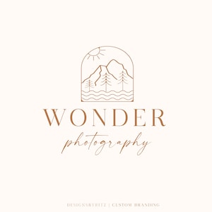 Premade Logo Design, Nature Logo, Mountain Logo, Sun Logo, Logo Designer, Boutique Business Logo, Photography Logo, Full Business Branding
