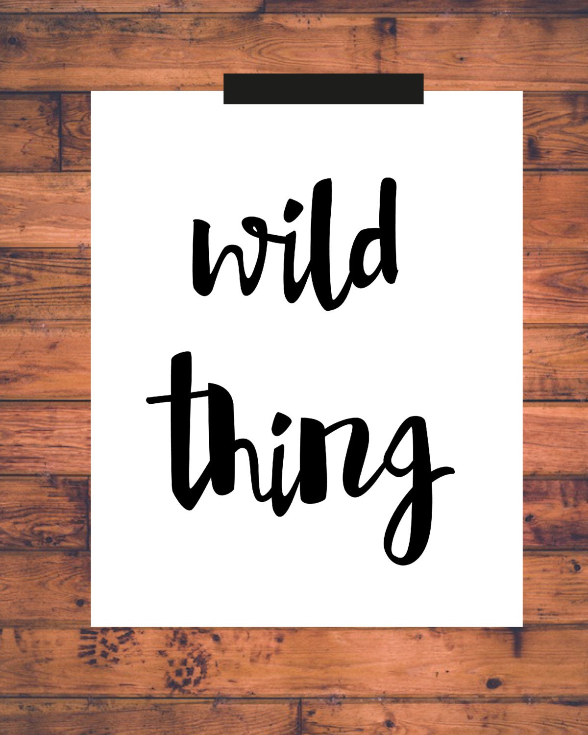 Kids room print Wild Thing Print Printable Typography | Etsy