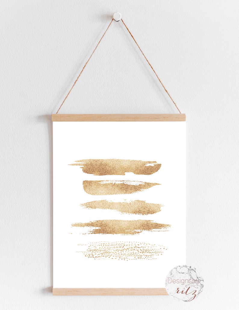 Large Gold Wall Art Oversized Abstract Art Poster Printable Etsy