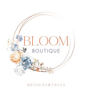 Floral Logo Design, Small Business Logo, Boho Logo Design Branding Kit, Custom Logo Design, Boutique Logo, Elegant Logo