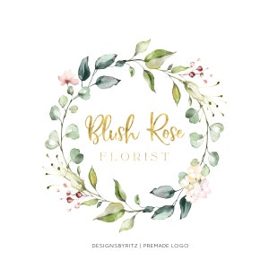 Floral Premade Logo Design, Photography Logo and Watermark, Boutique Logo, Elegant Logo, Custom Logo, Business Logo, Florist Business Logo