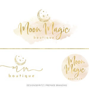 Moon Logo Design Premade Logo Design Logo Design Custom - Etsy