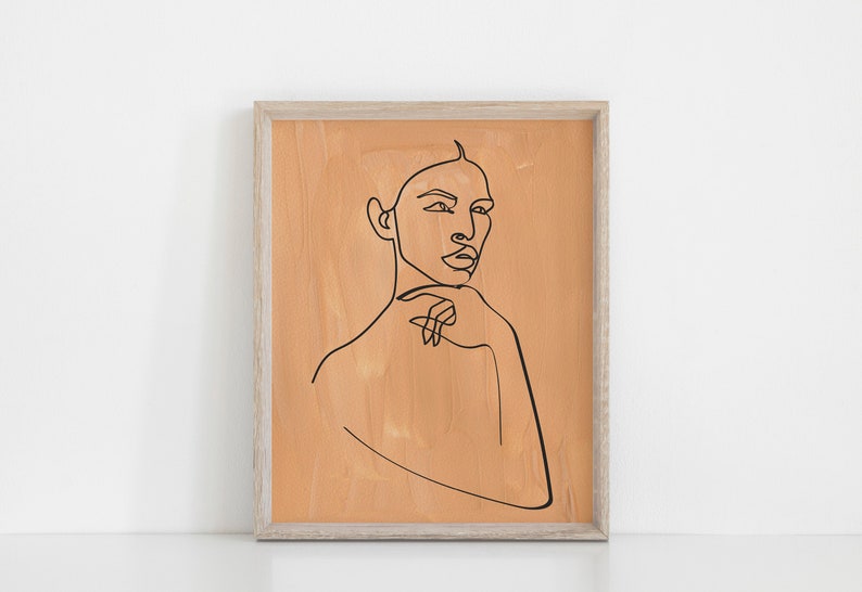 Modern Wall Art Line Drawing Print One Line Wall Art Boho | Etsy