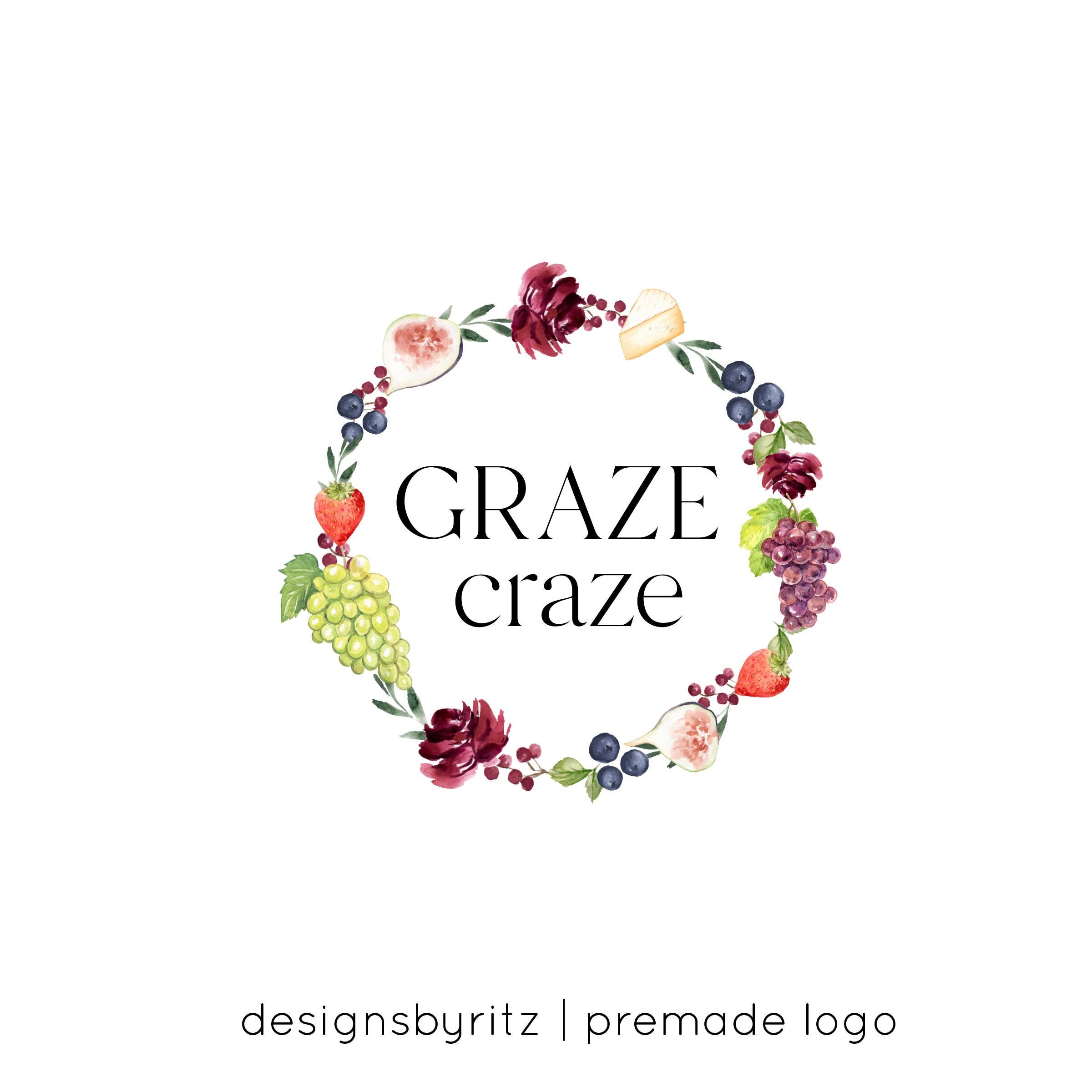 Charcuterie Logo Design Grazing table logo design Rustic Etsy