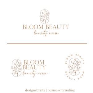 Floral Logo Design, Business Boutique Logo, Beauty Logo, Premade Logo Branding Kit, Photography Logo, Florist Logo, Modern Boho Logo