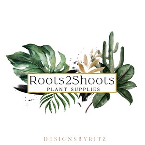 Premade Logo Design, Cacti Logo Design and Branding Kit for Small Business, Greenery logo, Botanical Logo, watermark logo