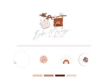 Logo-ontwerp kinderboetiek, kant-en-klaar logo-ontwerp, websitelogo, Etsy-bedrijfslogo, aangepast logo, kindermodebloglogo, elegant logo