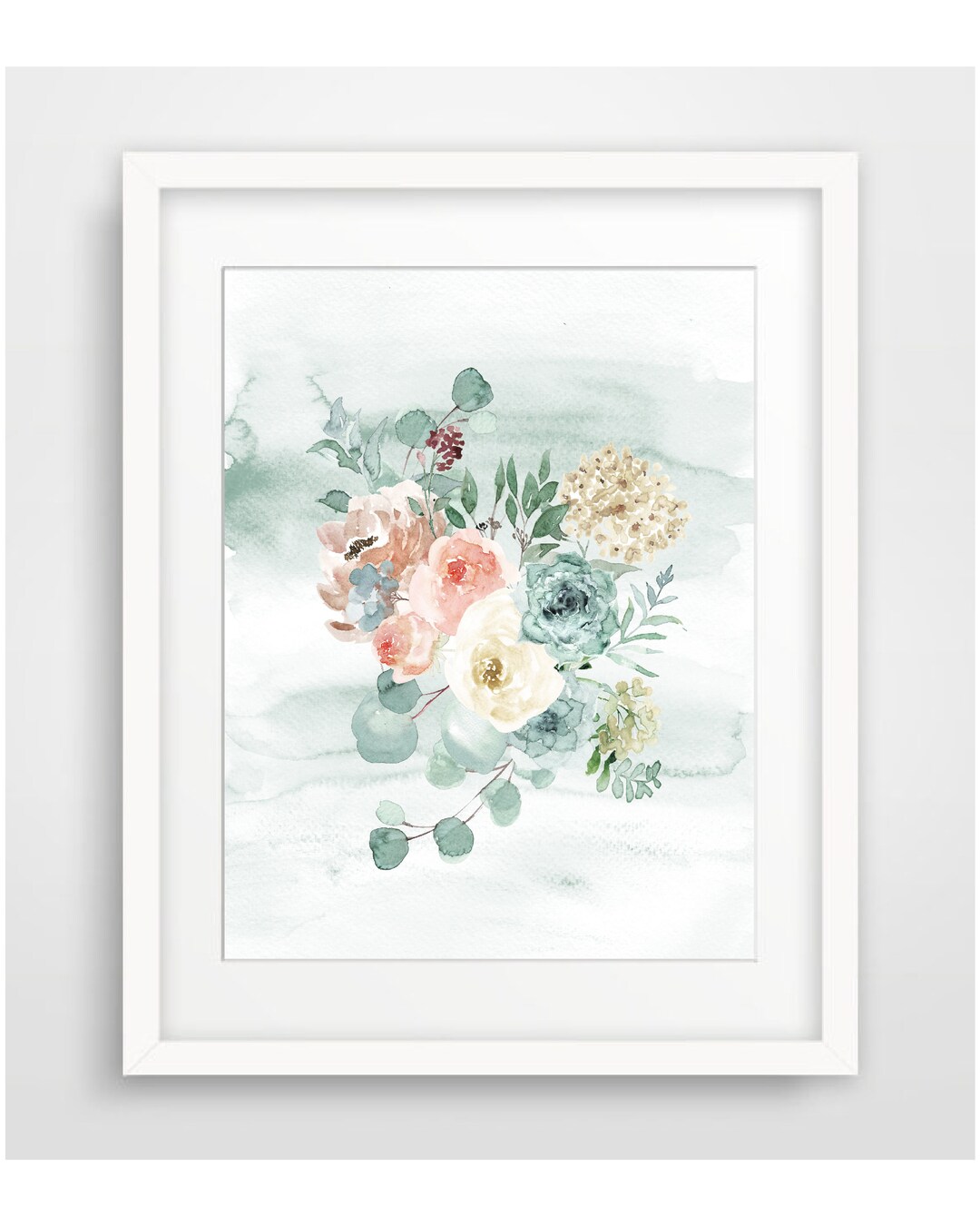Flowers Printable Wall Art Print, PDF Download, Spring Wall Art, Living ...