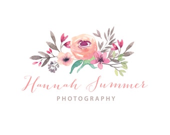 Premade Photography logo watermark, Floral logo, feminine logo, Calligraphy logo, photo watermark, Personalised logo, boutique logo