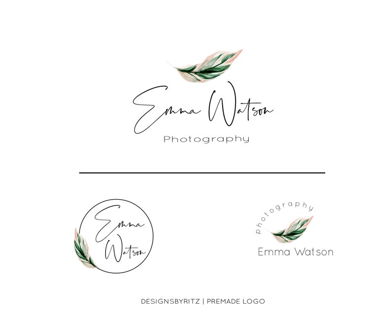 Premade Logo Design Tropical Leaf Logo Palm Leaf - Etsy