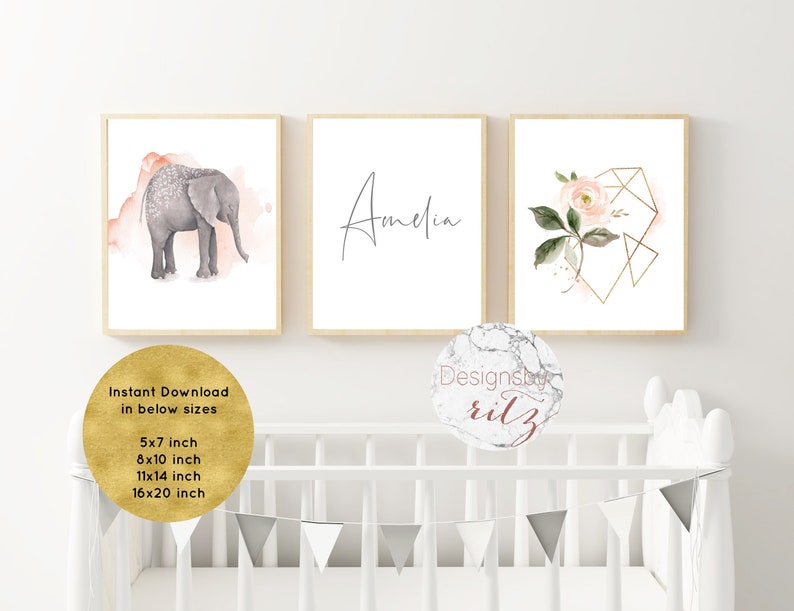 Bo Ho Kids wall print Girls Nursery Name Wall Print Customised name print