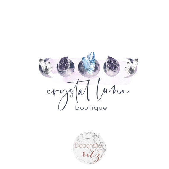 Design & Templates Stationery Paper mystical logo with crystalsmoon