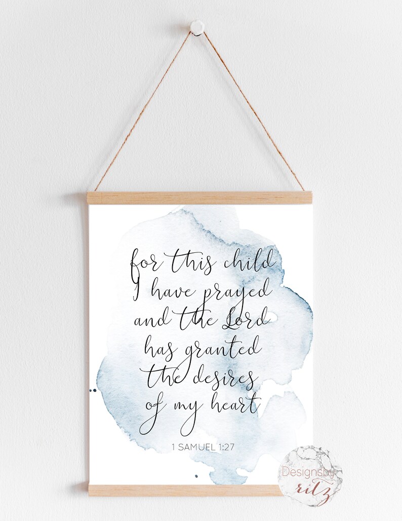 Boy Nursery Bible Verse Art Print for This Child I Have Etsy