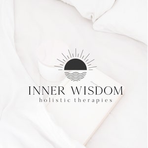 Wellness Logo Design, Sun Logo, Yoga Logo, Spiritual Logo, Boho Holistic Logo, Custom Logo, Therapist Logo, Life Coach Branding Package