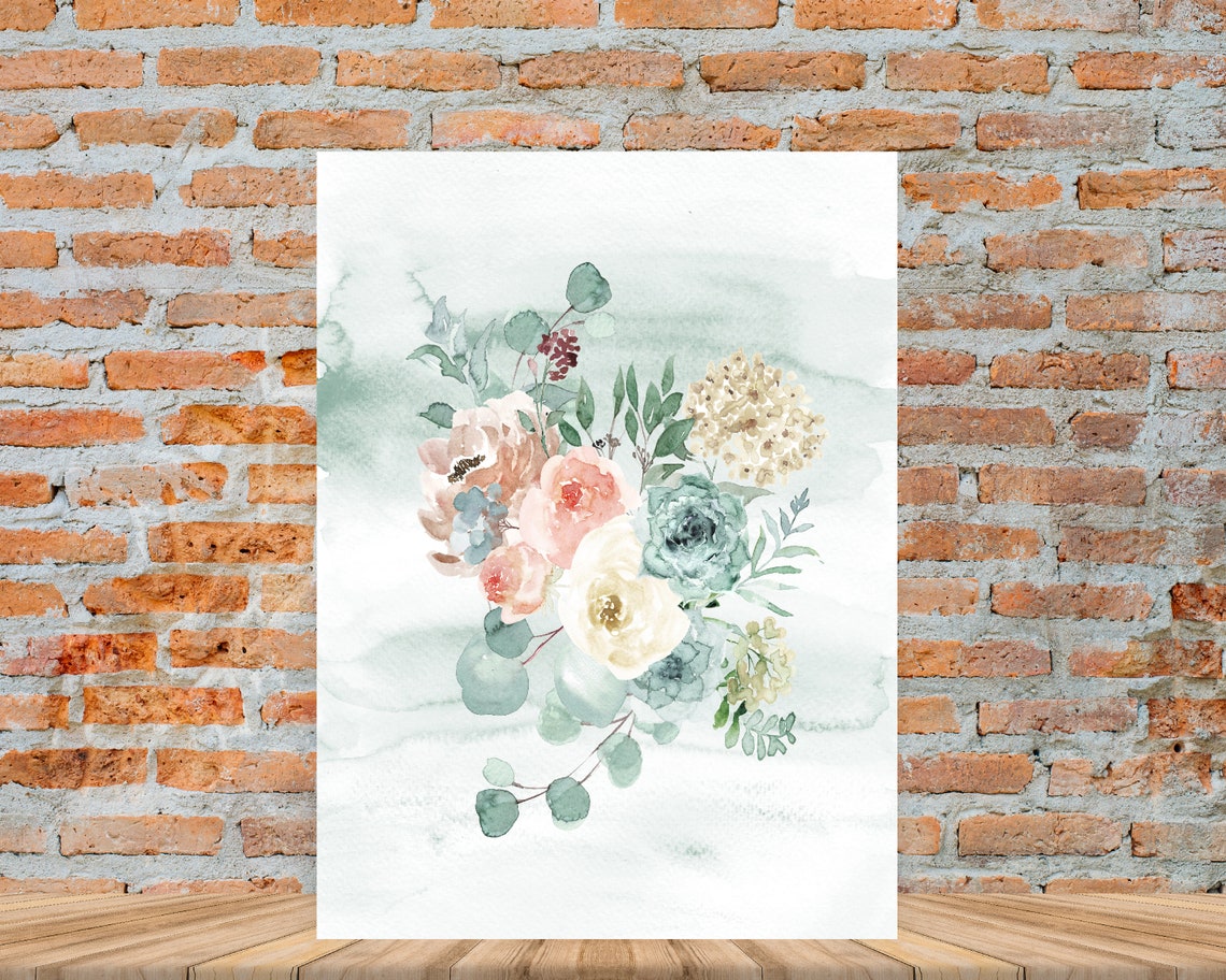 Flowers Printable Wall Art Print PDF Download Spring Wall - Etsy