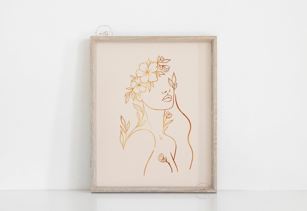 Boho Woman Art Print, Printable Wall Art, Boho Girl Wall Art, Boho