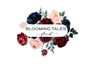 Floral Logo Design Branding Kit : Elegant Premade Logo for Business Boutique