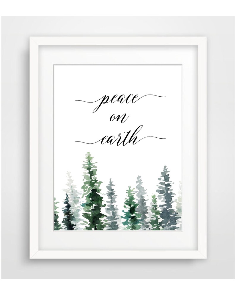 Peace on Earth Printable Art Print Peace Sign PDF Download - Etsy