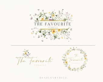 Floral Logo Design: Premade Boho Branding Kit