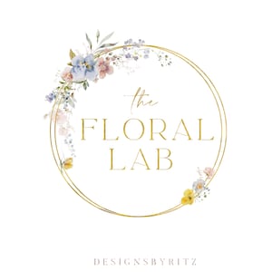 Floral Logo Design, Small Business Logo, Floral Branding kit, Boutique Logo, Photography Logo, Wreath Logo, Boho Logo, Premade Logo Design